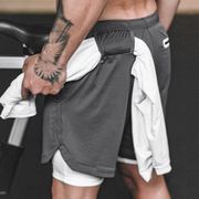 2 in 1 Running Shorts Men's Gym Fitness Training Quick Dry Short Pants New Male Outdoor Sport Jogging Bermuda Basketball Shorts