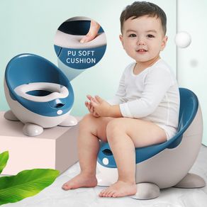 2 in 1 Child Potty Training Chair for Boys and Girls, Handles & Splash Guard - Comfortable Seat for Toddler NonSlip Design with Storage Bags and Toilet Brush