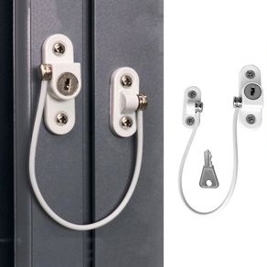1Pcs Stainless Steel Wire Protection Security Lock Cabinet Lock with Key  Refrigerator Lock Sliding Wardrobe Drawer Window Lock - AliExpress