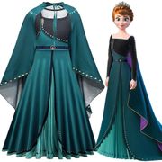 Girls Dress Elsa Dress Party Frozen 2 Cosplay Girl Clothing Anna Snow Queen Print Birthday Princess Dress Elsa Kids Costume