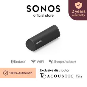 Sonos Roam Portable Smart Speaker with Bluetooth and WiFi [Google Voice Assistant]