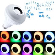 Smart led e27 B22 RGB Bluetooth Speaker LED Bulb Light 12W Music Playing Dimmable Wireless Led Lamp with 24 Keys Remote Control