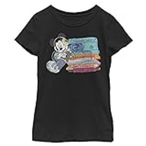 Disney Characters Mickey Tapes Girl's Solid Crew Tee