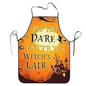 SARA NELL Cooking Kitchen Apron,Funny Bib Apron for Women Men,Waterproof Adjustable Easy Care Aprons, Halloween Witch's Lair, One Size