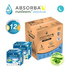 [Carton Size] ABSORBA Nateen Maxi Plus Adult Diapers - M/L Size, 8packs of 10s