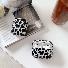 For Airpods Pro Case Cute Cow Print Dairy Cattle Glossy PC Hard Cover for Airpods Air pods 2 Bluetooth Earphone Protection Cases