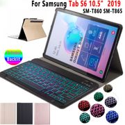 Keyboard Case for Samsung Galaxy Tab S6 10.5 2019 SM-T860/SM-T865 T860 PU Leather Stand Removable Keyboard Tablet Smart Cover
