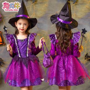 costume kids girl halloween costume cosplay dresses Witch dress
