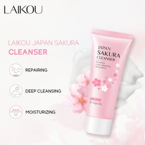 LAIKOU Sakura Facial Cleanser Deeply Cleansing Pore Oil Control Against Aging Repairs Skin 100g