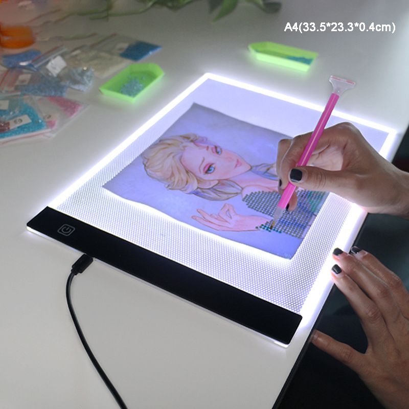 New LED Light Drawing Pad Digital Graphic Board Eye Protection Soft Light  A4 Copy Stencil Drawing Board Tablet Painting Board for Children's Art  Students Study