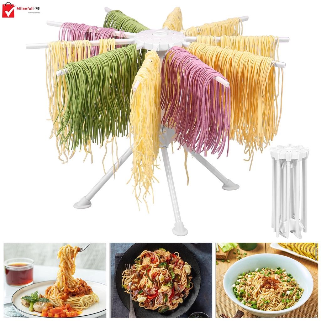 Pasta Drying Rack Stainless Steel Kitchen Noodle Dryer Collapsible  Rotatable Pasta Stand - AliExpress