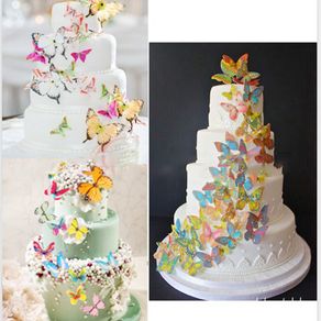 Edible Rice Paper Cake Decoration Birthday  Butterfly Edible Rice Paper  Cake - 50pcs - Aliexpress