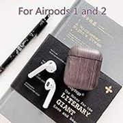 Wood Grain Case for Airpods Pro Protective Cover with Reserving Charging Port for Airpods 1 2 3 Bluetooth Headset (Color : Black)