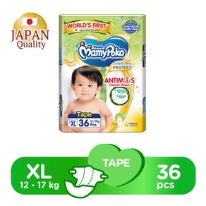 Mamypoko Extra Dry Protect Antimos Tape Diapers XL 36pcs