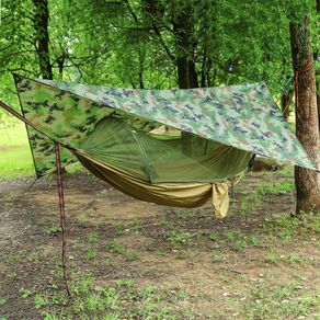 Camping Hammock Swing Mosquito-Net Canopy Parachute Portable with And SUN-SHELTER Rain