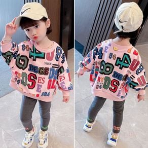 Quick Shipment GMN Girls Autumn Clothes Western Style Children's Sports Suit 2021 Spring Girl Baby Chil