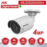 4MP Night Vision Waterproof Original hikvision English DS-2CD2043G0-I Network IP bullet IR POE Camera withSD Card Slot H.265/264