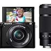 Sony A6100 [Twin Lens Kit:16-50mm and 55-210mm] Mirrorless Digital Camera - Wi-Fi Enabled, International version - No Warranty (Black)