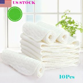 10 pcs 3 Layers Microfiber Baby Nappies Reusable Baby Infant Newborn Cloth Diaper Nappy Liners Insert Fraldas