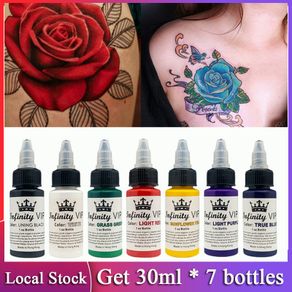 Tattoo Ink 7 Colors 30ml/bottle Temporary Tattoo Ink Tattoo Ink Set Intenze Tattoo Ink