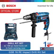 Bosch 750W GSB 16 RE Impact Drill  with 100 pc Hand Tool Set | 1 Year Local Warranty