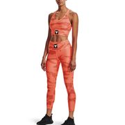 Under Armour UA Project Rock HeatGear No Slip Ankle Leggings - Women Training (Black/Orange) 1369954-001 1369954-824