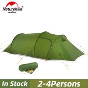 Naturehike 3-4 Persons Opalus Tunnel Camping Tent Large Space Double Door Ultralight Portable Travel Hiking Outdoor Family Tent