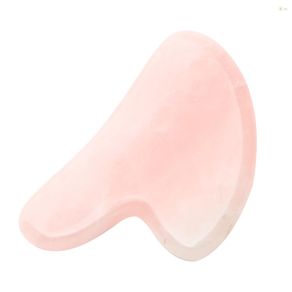 [Ready Stock]Natural Rose Quartz Stone Guasha Facial Face Neck Body Gua Sha Board Massager