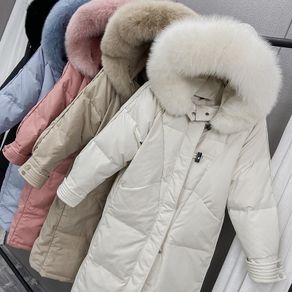 Down jacket with deals real fur