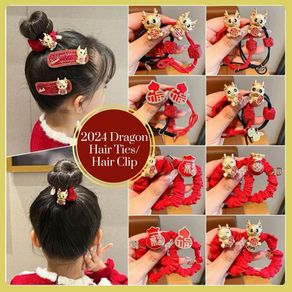 Lunar New Year 2024 Dragon Stylish Hair Ties/ Hair Clips SG Stock