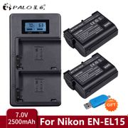 PALO ENEL15 EN EL15 EL15A EN-EL15 Battery LCD Dual USB Charger for Nikon D7000 D600 D610 D600E D800 D800E D810 D7100 d750 V1