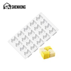 SHENHONG Silicone Cake Mold Jigsaw Puzzle French Dessert Mould Geometric Mousse Muffin Decorating Tools Baking Pastry Tray