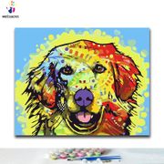 DIY Coloring paint by numbers Colorful animals paintings by numbers with kits 40x50 framed
