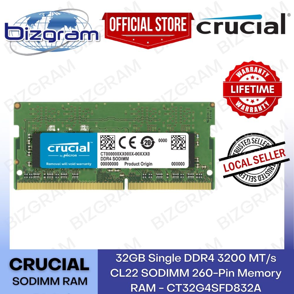 買い保障できる Crucial ノートPC用増設メモリ 32GB 16GBx2枚 DDR4 3200MT s PC4-25600 CL22 SODIMM  260pin CT2K16G4SFRA32A fucoa.cl