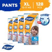 Drypers Drypantz XL 32s x 4 packs (12-17kg) 128pcs/box
