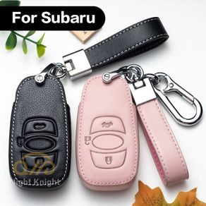 black brown Leather Car Key Cover With Buckle For SUBARU Forester Outback  XV Legacy Car keys Auto accessories