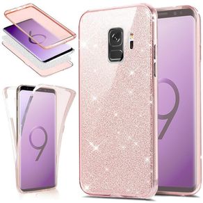 360 Full Protection Glitter Silicone Case for Coque Samsung Galaxy S9 S10 Plus S6 S7 Edge S8 S10e Note 9  J4 J6 A7 2018 Funda