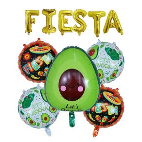 11pcs FIESTA Letter Aluminum Balloon Set Gold Rose Gold Mexican Avocado Carnival Party Carnival Alphabet Decoration Balloons
