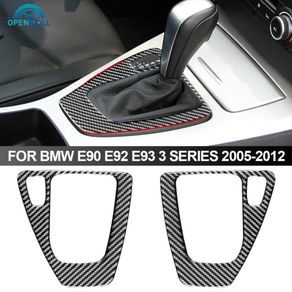 Auto Interior Carbon Fiber M Performance Car Sticker Rear Air Conditioning  Vent Outlet Panel Cover For BMW e90 e92 e93 2005-2012