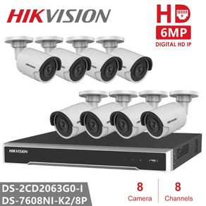 Hikvision Security Camera System 6MP IP Camera CCTV System Video Surveillance Kit Camara DS-2CD2063G0-I 6MP IR Fixed Bullet