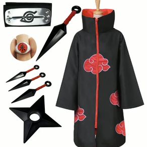 Men Women Costume Akatsuki Cloak Cosplay Sasuke Uchiha Cape