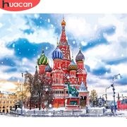 HUACAN Paint By Number City Landscape Drawing On Canvas HandPainted Art Gift DIY Pictures By Number Winter Kits Home Decor