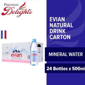 evian  [Full Case] Evian Natural Mineral Water - 500ml x 24