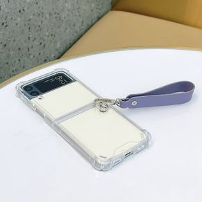 Samsung Galaxy Z flip 3 5g and Z flip 1 / 2 transparent hard back cover Luken case with purple
