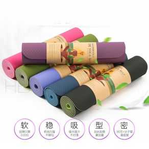 6mm TPE Yoga Mat Non Slip Double Layers With Adjustable Strap Healthy Lose Weight For Yoga include the carry bag