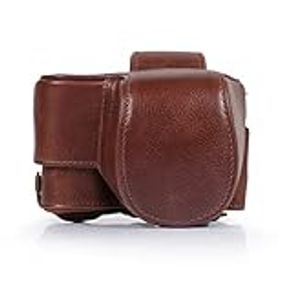 MegaGear MG2006 Ever Ready Genuine Leather Camera Case Compatible with Sony ZV-E10 (Brown)