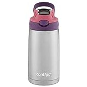 Contigo Aubrey Kids Cleanable Water Bottle with Silicone Straw and  Spill-Proof Lid, Dishwasher Safe, 20oz, Blueberry/Green Apple
