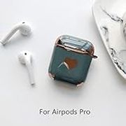 Fashion Luxury Plating love case for AirPods Pro cute Bluetooth Headset protective cover for Air pods 1 2 3 Silicone Soft Cases (Color : T2Gray)
