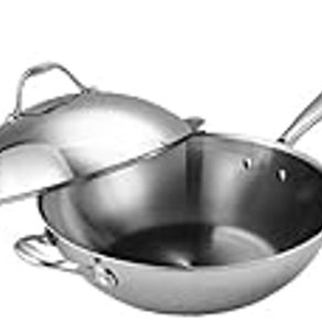 Cooks Standard NC-00233 Multi-Ply Clad Stainless-Steel 13-Inch Wok with Dome Lid Silver