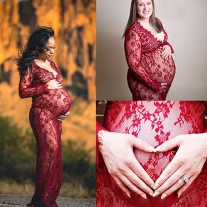 Maternity Photography Maternity Lace Dress Women Dress Pregnancy Clothes Dress for Photo Shoot